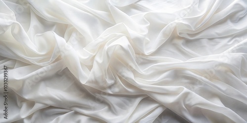 White delicate soft background of fabric or bedding sheet Silhouette