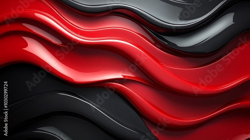 Abstract background with red and black wavy lines.