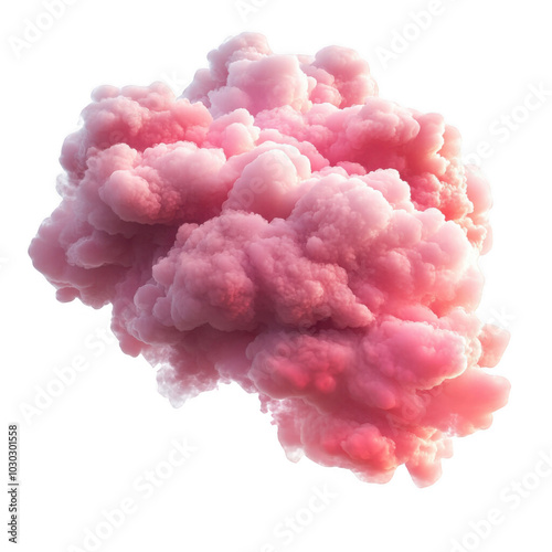 Abstract pink smoke cloud against dark background concept of creativity and imagination