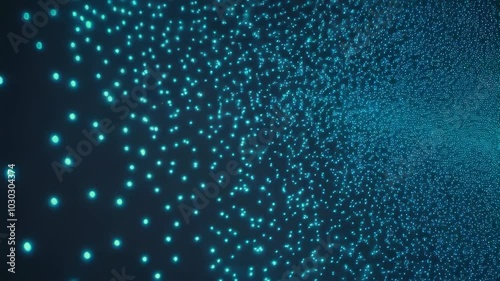 Glowing Teal Particles Tunnel Abstract Background
