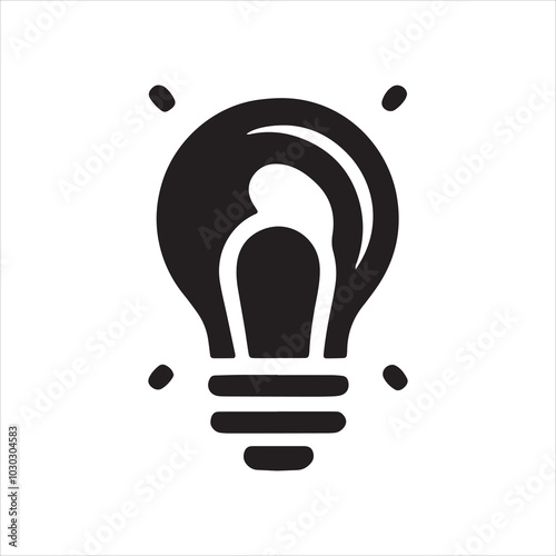 Bold light bulb logo with abstract accents symbolizing modern thinking and innovative energy solutions vector design photo