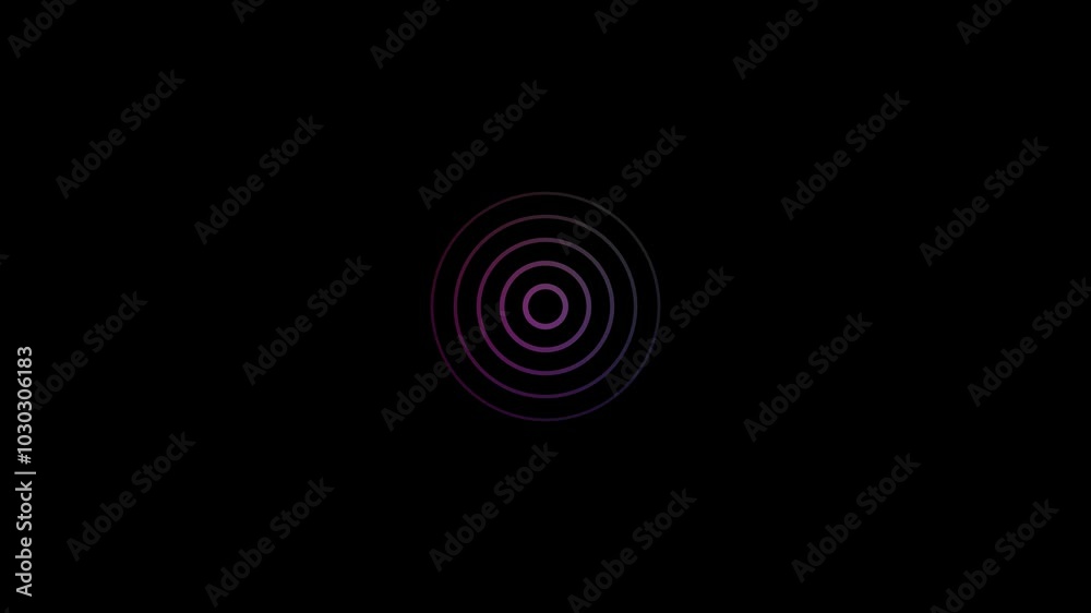 black background Radio wave signal icon animated on 4k color black background Radio wave signal icon animated on 4k color