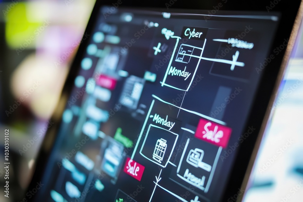 Digital Shopping List: A tablet screen displaying a digital shopping ...