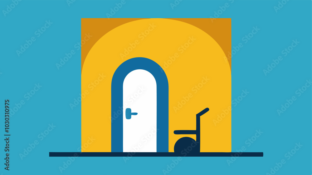 Wide Doorways An open doorway depicted wider than average with a wheelchair icon symbolizing accessibility for mobility devices. Wide Doorways An open doorway depicted wider than average with a wheelchair icon symbolizing accessibility for mobility devices.
