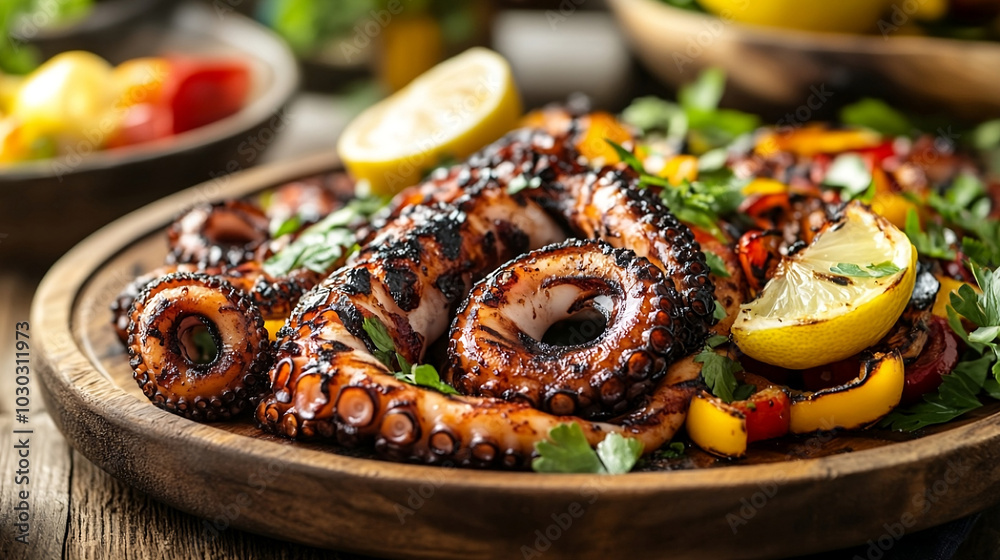 juicy grilled barbecue octopus juicy grilled barbecue octopus