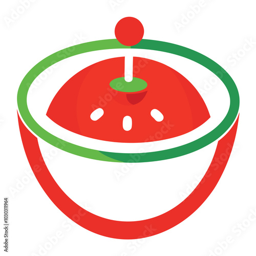 Salad Spinner Line Art Design silhouette color element.