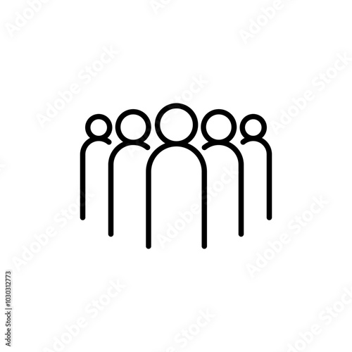 Community outline icons, minimalist vector illustration ,simple transparent graphic element .Isolated on white background