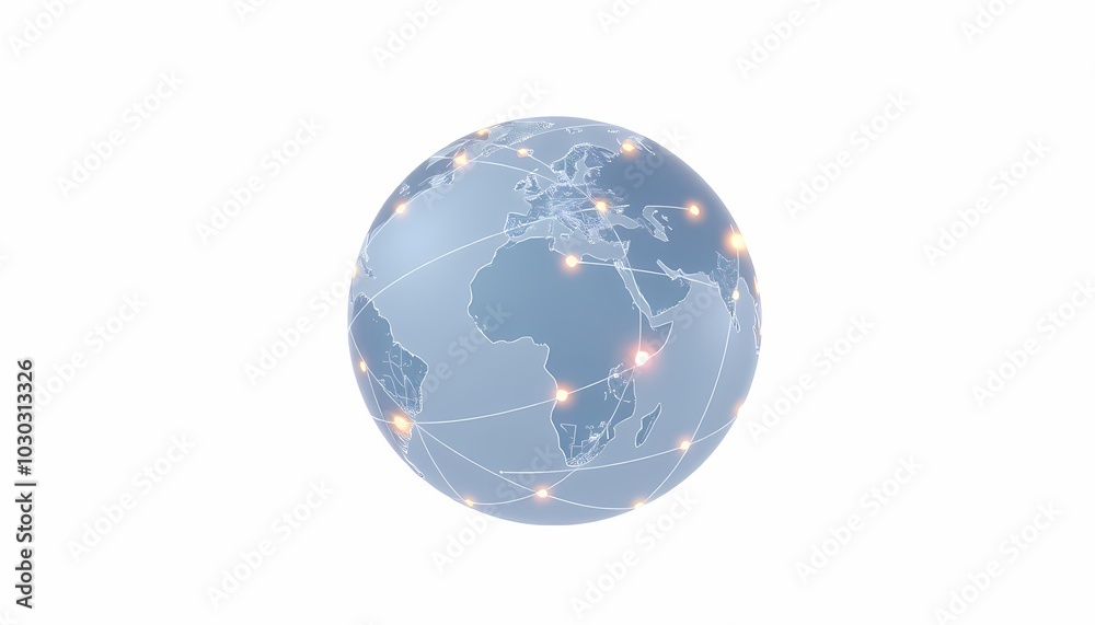Sleek Minimalist Globe with Digital Connections Sleek Minimalist Globe with Digital Connections