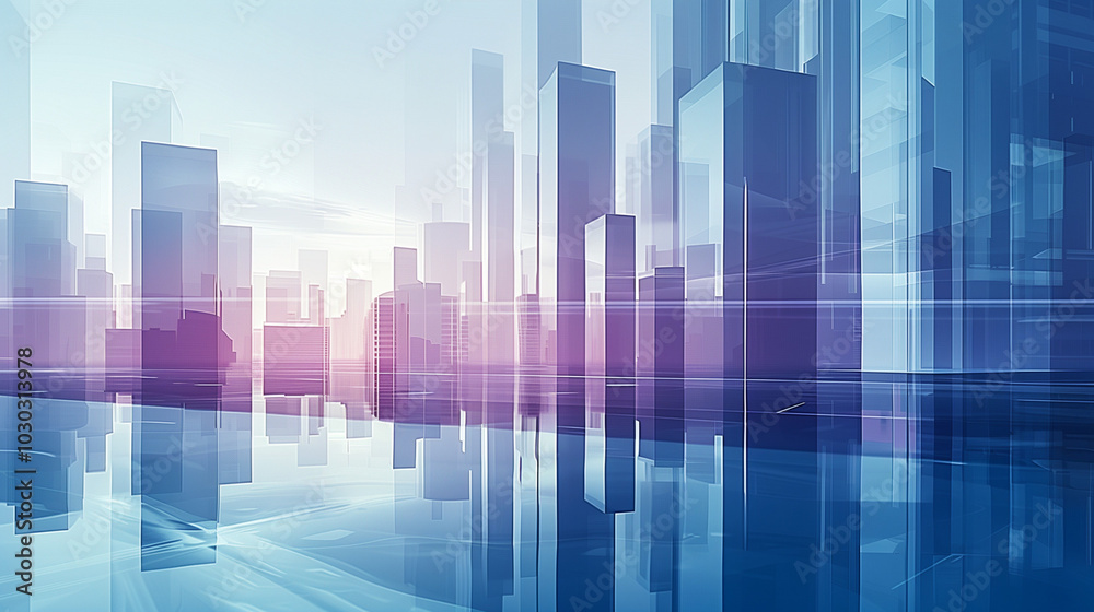 Blue Urban Business Concept with Glass Skyscrapers and Reflective Office Towers, Highlighting Modern Architecture and Skyline Design Blue Urban Business Concept with Glass Skyscrapers and Reflective Office Towers, Highlighting Modern Architecture and Skyline Design