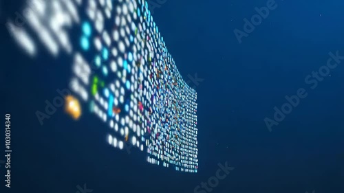 Digital Data Stream Flowing in Cyberspace