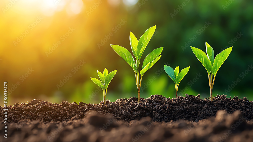 A plants leaves forming a timeline of business milestones, from the startup phase to global success A plants leaves forming a timeline of business milestones, from the startup phase to global success