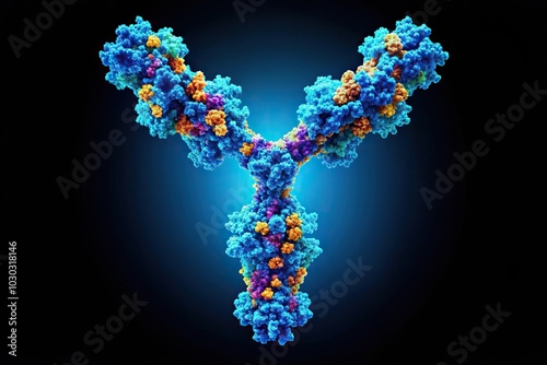 Immunoglobulin Y shaped protein silhouette photo