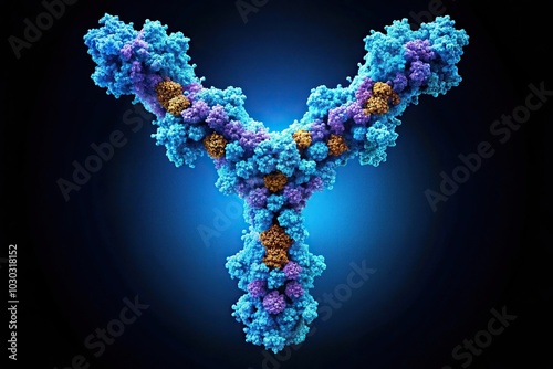 Immunoglobulin Y shaped protein silhouette produced by plasma cells photo