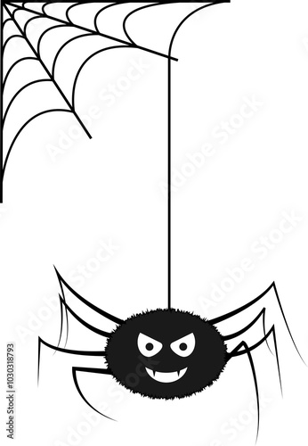 Halloween Spider and Web Monster Decoration Design