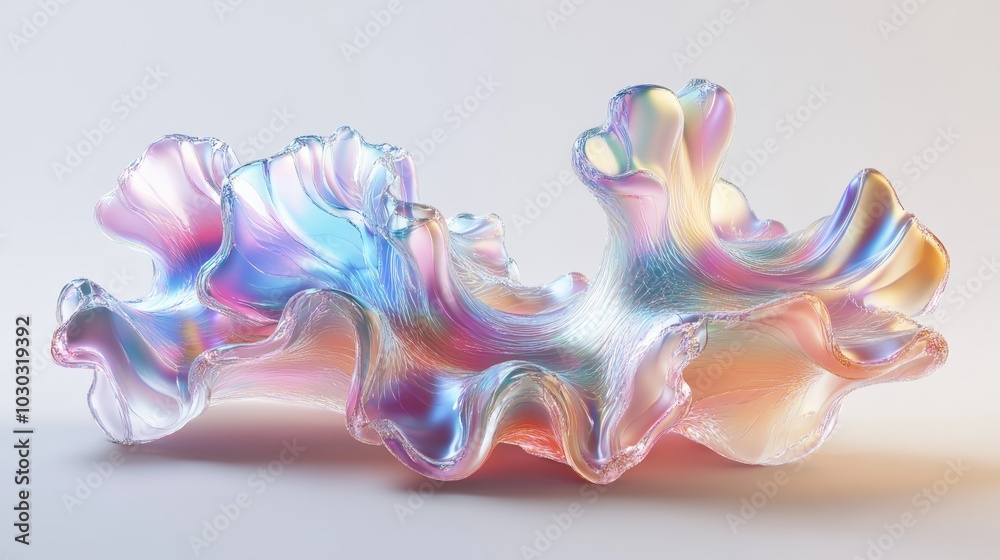 Vibrant abstract iridescent form a stunning 3d render of fluid shapes and colors Vibrant abstract iridescent form a stunning 3d render of fluid shapes and colors