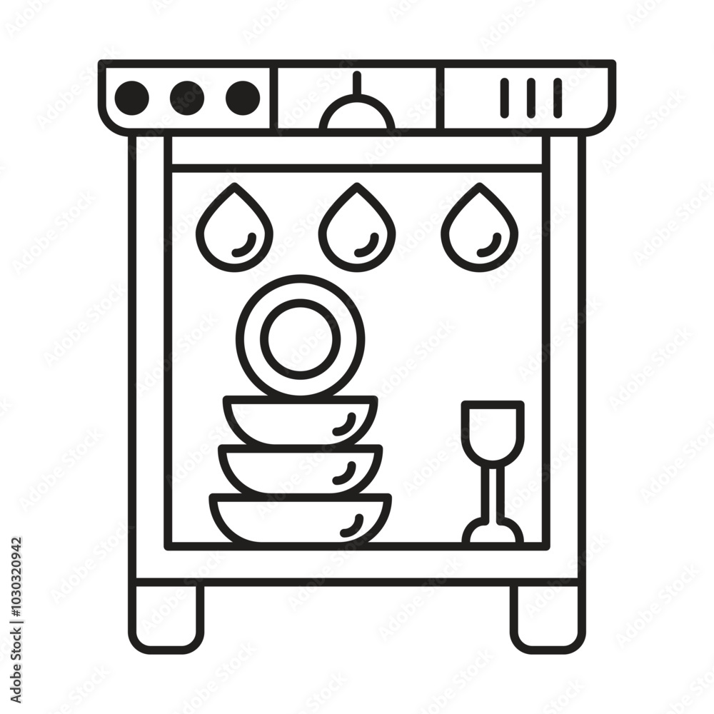 Dishwasher icon vector on white background Dishwasher icon vector on white background