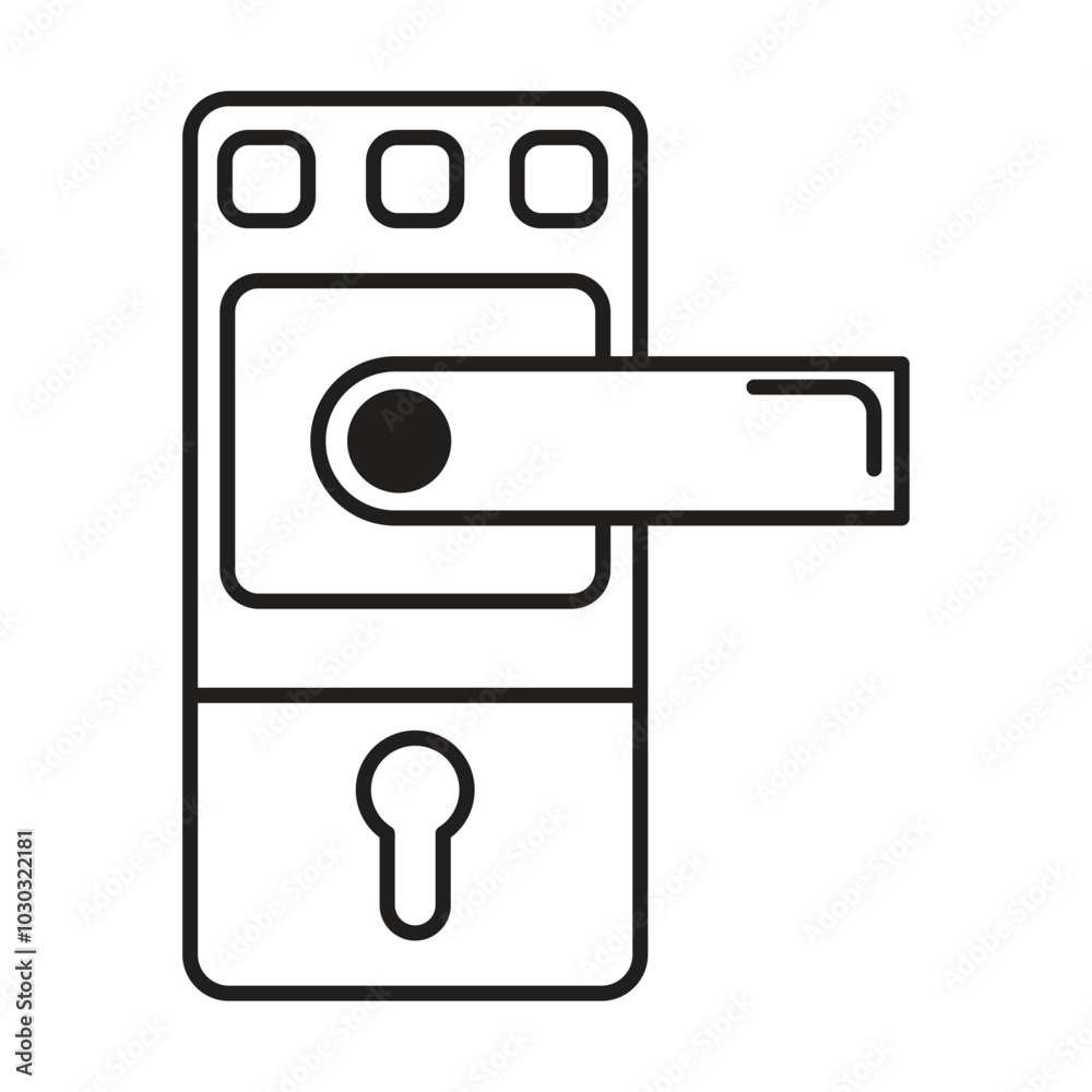 Door lock icon vector on white background Door lock icon vector on white background