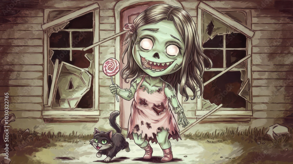 Obraz premium little zombie girl