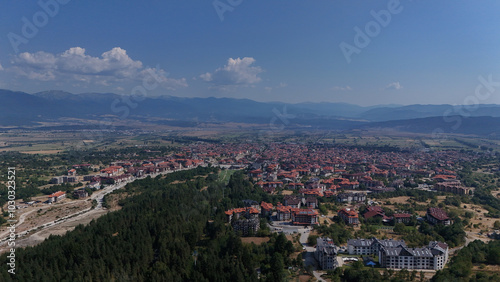 Ariel View of Bansko city in Bulgaria