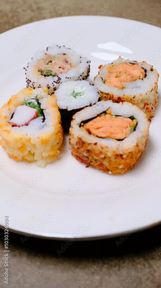 sushi rolls with salmon sushi rolls with salmon