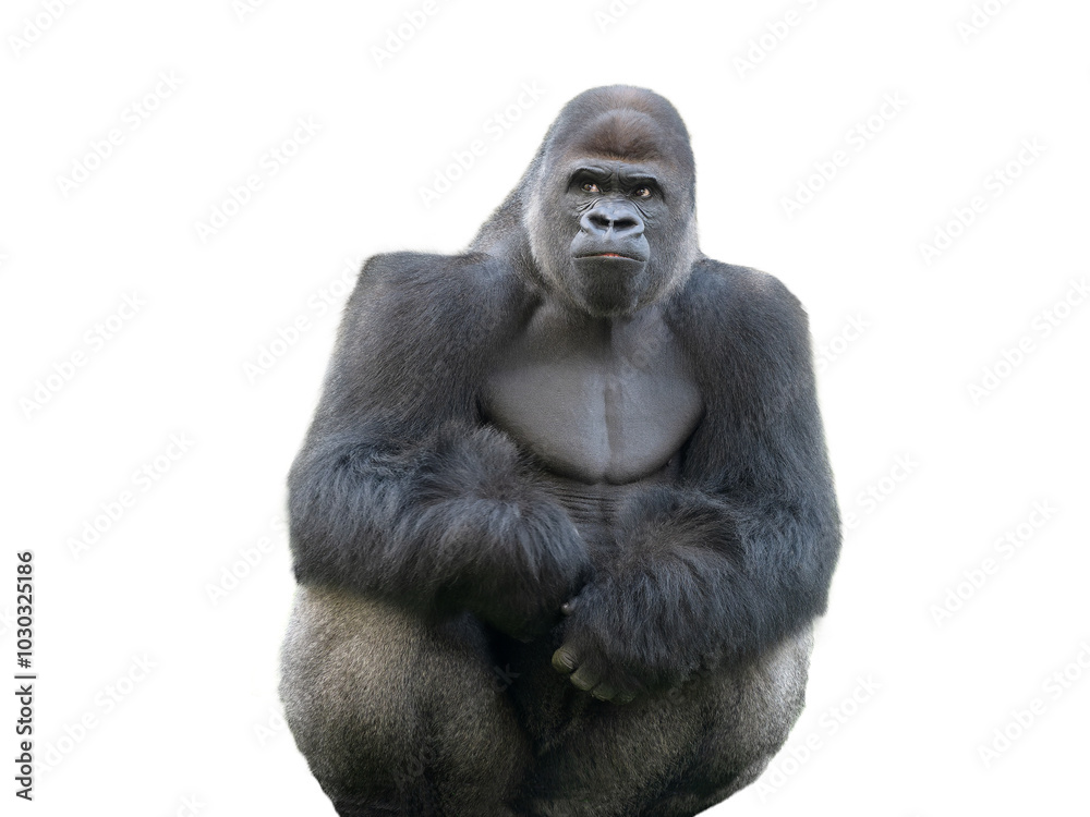 western lowland gorilla isolated on white background western lowland gorilla isolated on white background