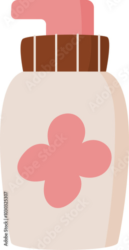 Cartoon antiaging hygiene shampoo bottle, minimal isolated skincare product jar, flat trendy bodycare oil tube, natural cleansing beauty cream pack, vector illustration.