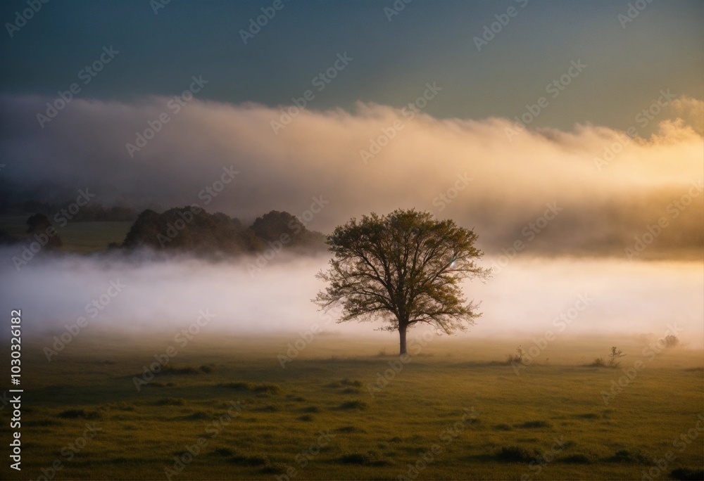 Fototapeta premium A tree in the forest, AI generated