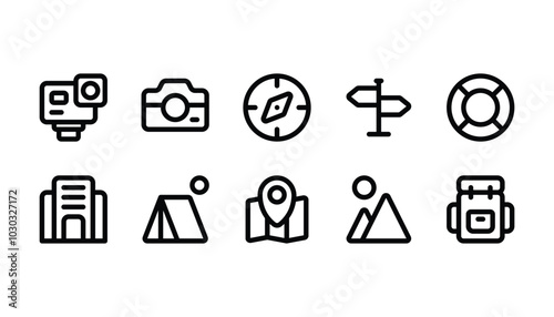 Travel icon pack line style