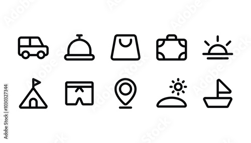 Travel icon pack line style