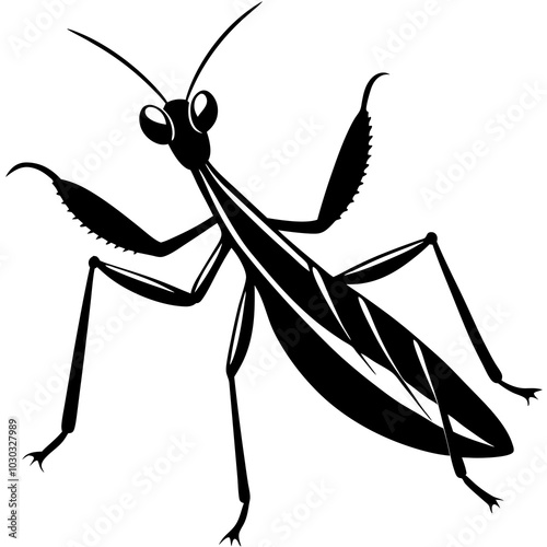 silhouette of a  praying mantis animal