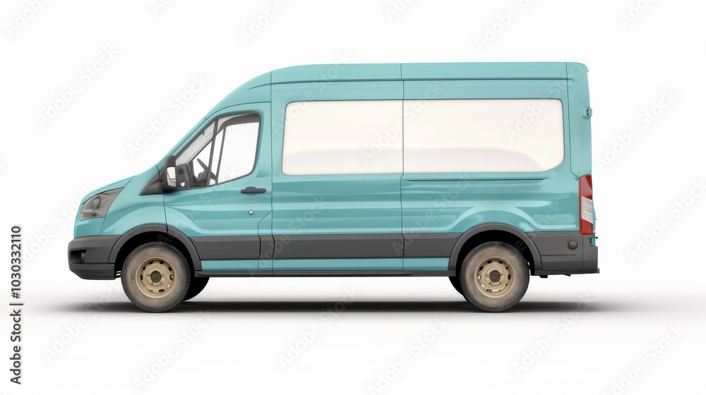 van minibus on blue background for advertising and branding van minibus on blue background for advertising and branding