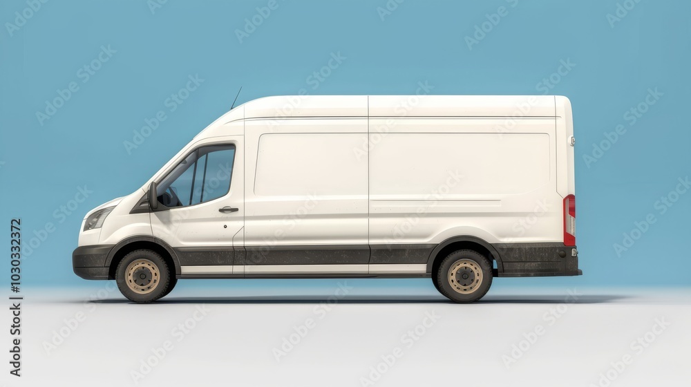 van minibus on blue background for advertising and branding van minibus on blue background for advertising and branding