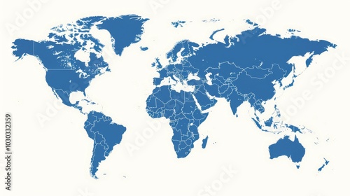 world mapd on a white background