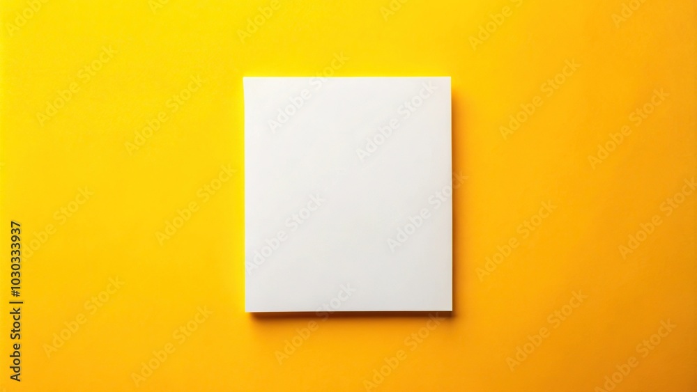 Minimalist white paper on bright yellow background