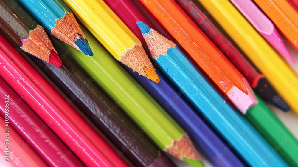 Color pencils on a white background Color pencils on a white background