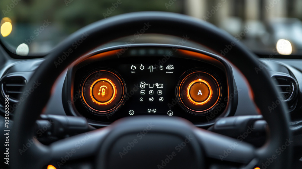 Battery charging light on the instrument panel of an electric vehicle (EV), symbolizing EV car technology and charging status.
Battery charging light on the instrument panel of an electric vehicle (EV), symbolizing EV car technology and charging status.