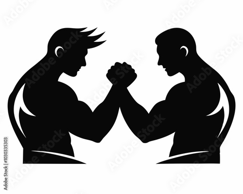 arm wrestling silhouette,arm wrestling vector illustration