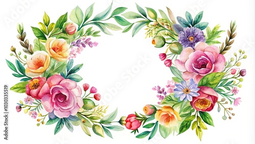 Watercolor floral wreath