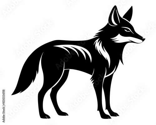 coyote silhouette,coyote vector illustration,Wolf Vectors and Illustrations