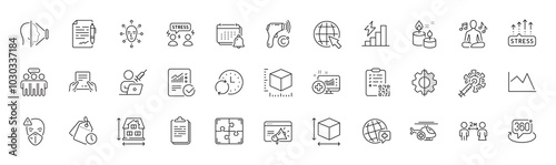 House dimension, Internet and Qr code line icons. Pack of Stress grows, Transform, Seo marketing icon. Face biometrics, Medical helicopter, World medicine pictogram. Time management. Vector