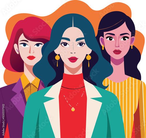 stylish modern women vector illustration graphic design