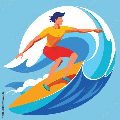 surfing vector illustration graphic design