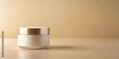 minimalistic cream packaging on beige background