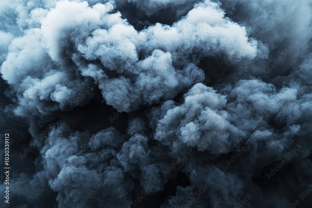 Dark Smoke Clouds Rising from Ground Dark Smoke Clouds Rising from Ground