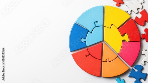 Free Download Colorful Puzzle Pie Chart - GFXLoad