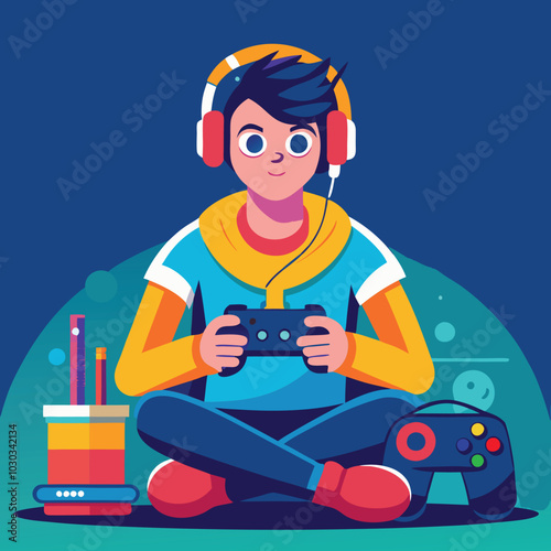 gamer gaming vector illustration graphic design