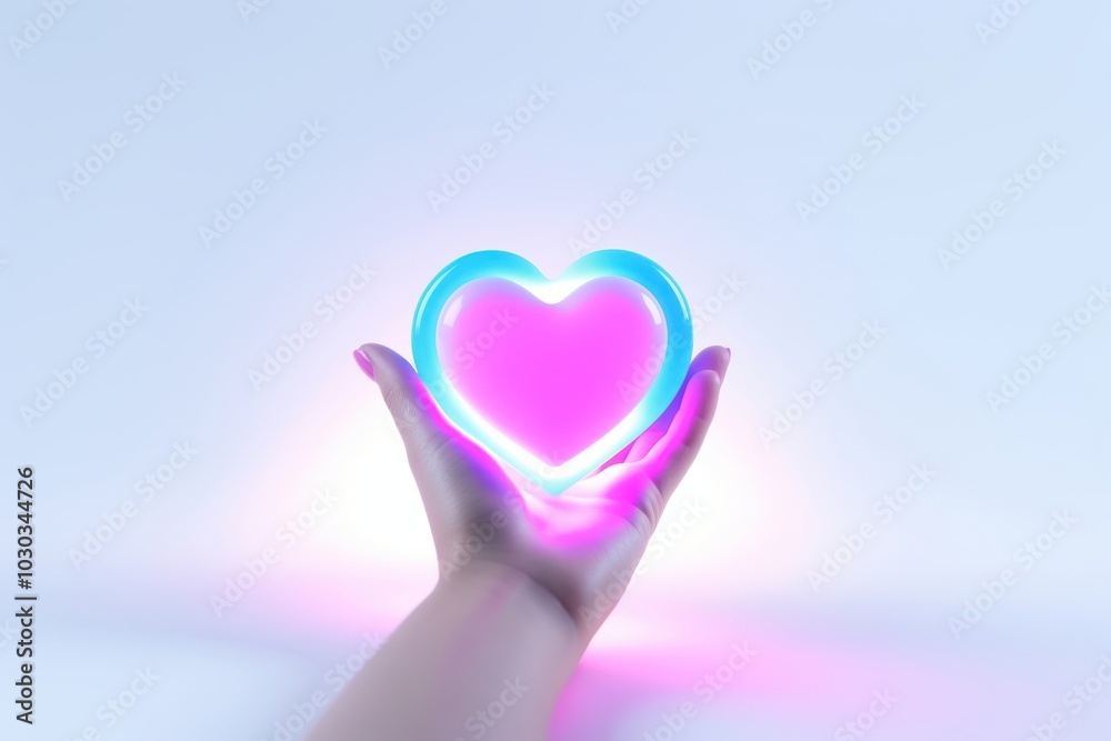 Hand giving heart purple blue pink. Hand giving heart purple blue pink.