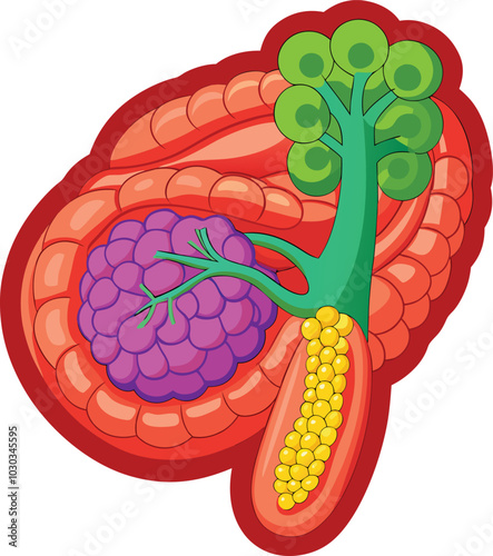 human pancreas vector illustration graphic design