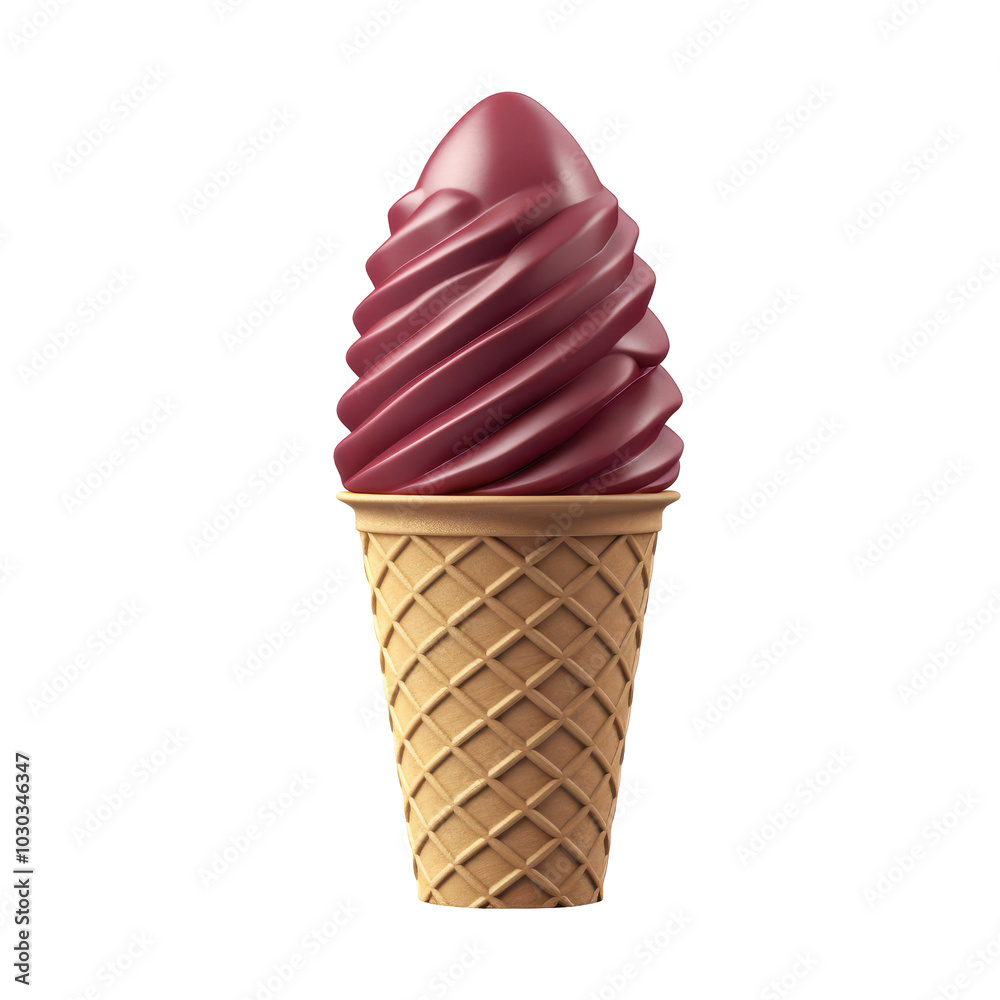 PNG pastel chocolate swirl ice cream in a crispy waffle cone 3d icon, cartoon style minimal on transparent, isolate on white background PNG pastel chocolate swirl ice cream in a crispy waffle cone 3d icon, cartoon style minimal on transparent, isolate on white background