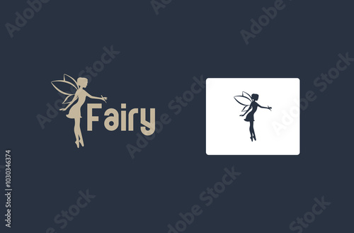 Minimalist Fairy Wings Logo, Elegant and Enchanting Design